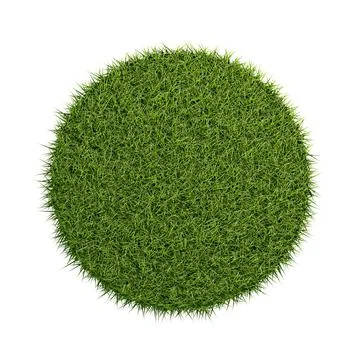 Round circle patch or island of green grass isolated on white background flat Ilustración de archivo