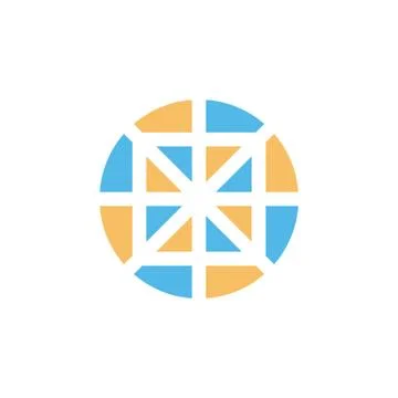 Round circle shape style icon logo vector 스톡 일러스트