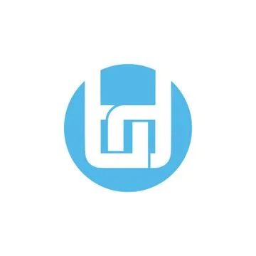 Round circle shape style icon logo vector Stock Illustration