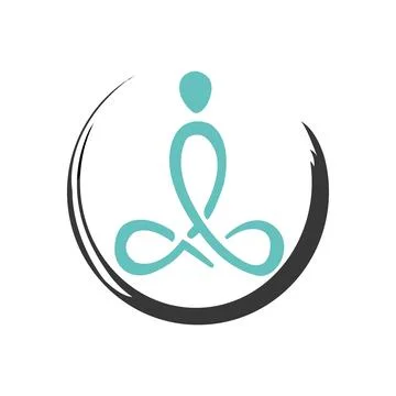 Round circle simple balancing stones logo icon design template Stock Illustration