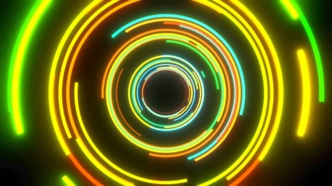 Round circles abstract background neon Video stock 121447489