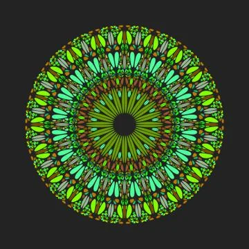 Round circular abstract geometrical stone pattern mandala Stock Illustration