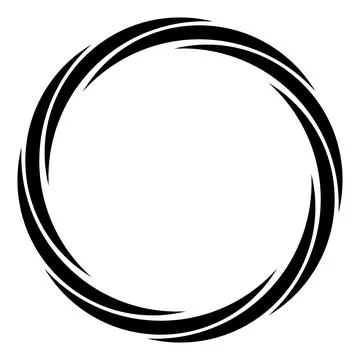 Round circular banner frame, border circular markers swirling vortex circle Stock Illustration