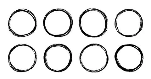 Round circular logo hand drawn brush stroke icon frame element. Round logo frame Stock Illustration
