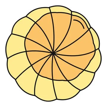Round citrus fruit shown in a sectioned top view Illustration