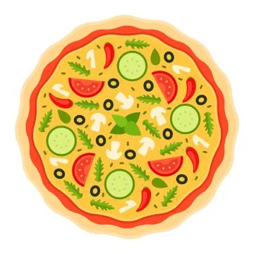 Round classic pizza vector flat isolated Stock Illustration