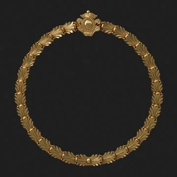 Round classical carved gold frames Foto stock