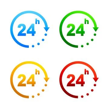 Round the clock. 24 hours icon. Vector illustration Stock Illustration