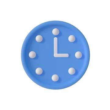 Round clock 3d icon Stock Illustration