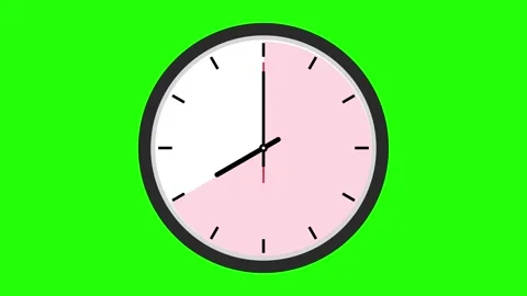 Round clock animation wall clock 8 clock greenscreen animation Stock Footage 241714258