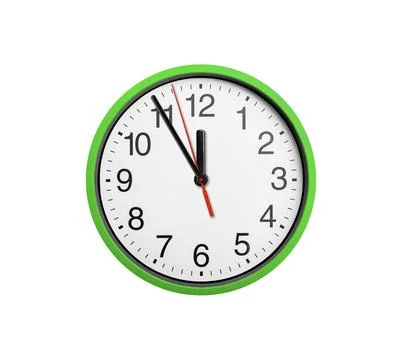 Round clock with arrows isolated on white. Stock Photos