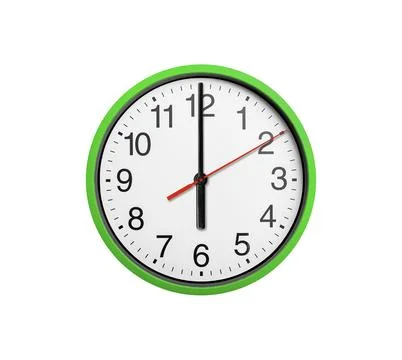 Round clock with arrows isolated on white. Stock Photos