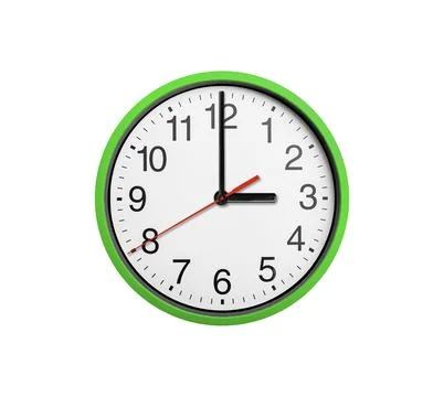 Round clock with arrows isolated on white. Stock Photos