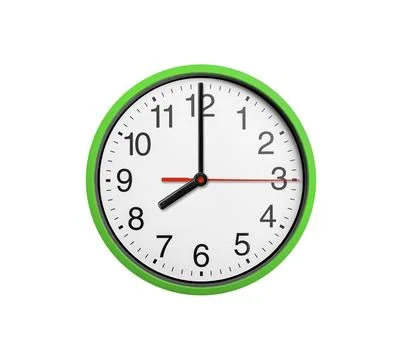 Round clock with arrows isolated on white. Stock Photos