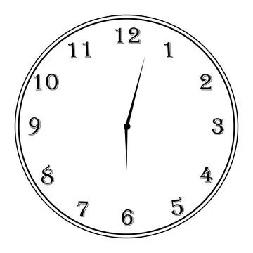 A round clock with a dial and hands Stock Illustration