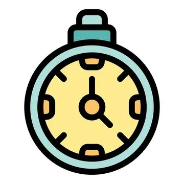 Round clock face measuring time with hour and minute hands Stock Illustration
