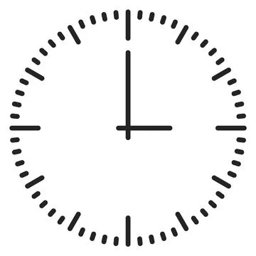 Round clock face. Time scale line icon 스톡 일러스트