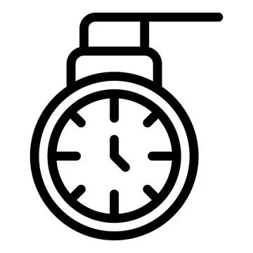 Round clock hanging showing time passing concept Stock Illustration