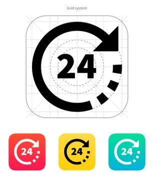 Round-the-clock icon 스톡 일러스트
