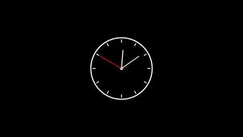 Round Clock icon, Illustration Clock icon Black Background, clock line icon Fotos de archivo