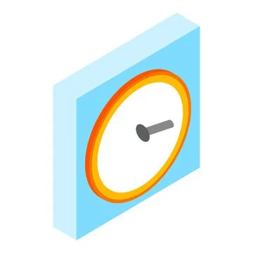 Round clock icon, isometric style Stock Illustration