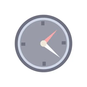 Round clock icon on a white background. Vector illustration. Stock Illustration