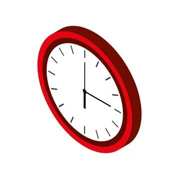 Round clock isometric Illustrazione stock