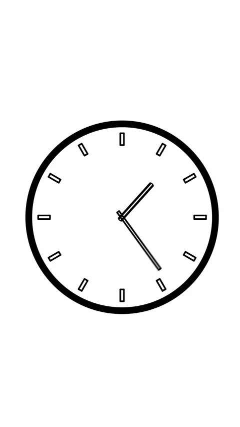 Round clock with rotating animated arrows. Animation on white. 2D Illustration Stock Footage 327092585