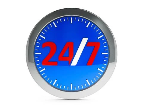 Round-the-clock service icon with highlight Stock Illustration