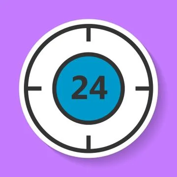 Round-the-clock service icon Stock Illustration