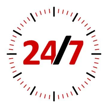 Round-the-clock service icon Illustrazione stock