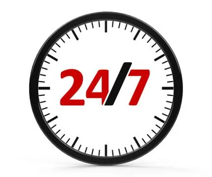 Round-the-clock service, whole Illustrazione stock