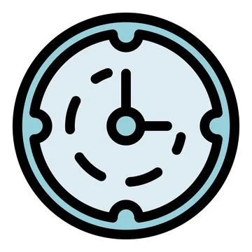 Round clock showing time passing quickly with motion lines Stock Illustration
