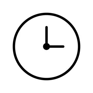 Round clock, white transparent clock face circle arrow icon - Vector Ilustración de archivo