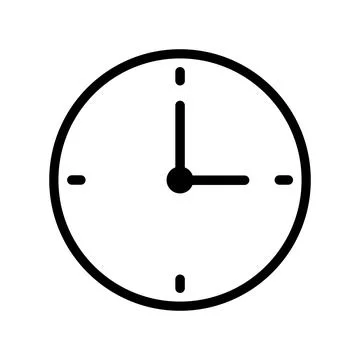 Round clock, white transparent clock face circle arrow icon - Vector Ilustración de archivo