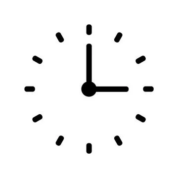 Round clock, white transparent clock face circle arrow icon - Vector Ilustración de archivo