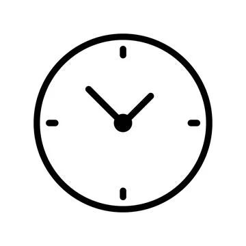Round clock, white transparent clock face circle arrow icon - Vector Ilustración de archivo