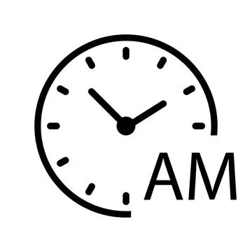 Round clock, white transparent clock face circle arrow icon, time to noon ... Fotos de archivo