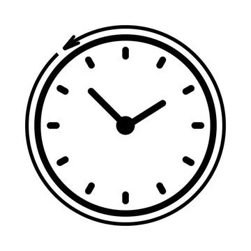 Round clock, white transparent clock face circle arrow icon - Vector Round... Stock Photos