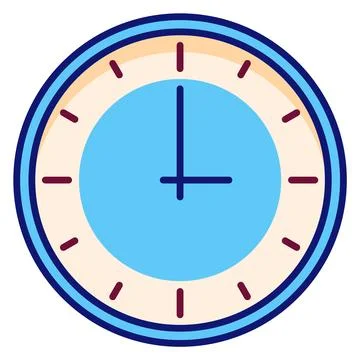 Round clockface. Wall clock color line icon 스톡 일러스트