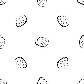 Round cloud pattern seamless black Stock Illustration