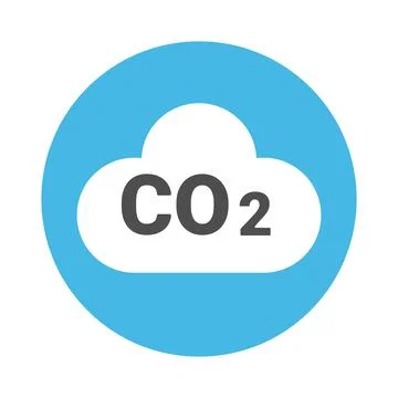 Round CO2 icon. Carbon dioxide. Vector. Stock Illustration