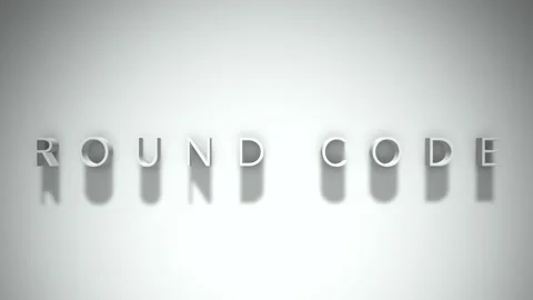 Round code 3D title animation with shadows on a white background Video stock 296979304
