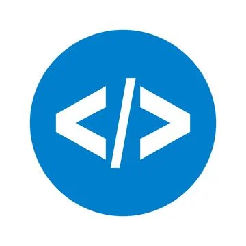 Round code mark icon. Programming and coding symbol. Vector. Stock Illustration