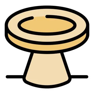 Round coffee table standing on one leg with a wide top surface Stock Illustration