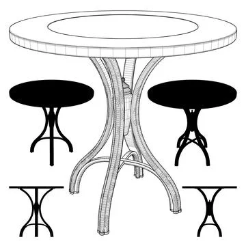 Round Coffee Table Vector Stock Illustration