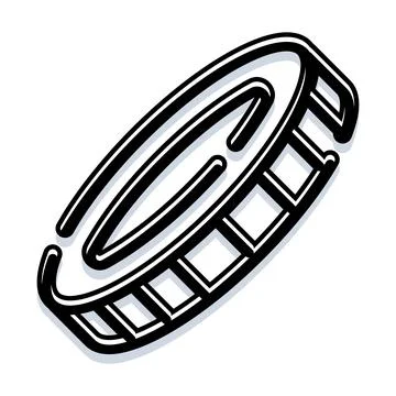 Round coin or financial token with shadow Stock Illustration
