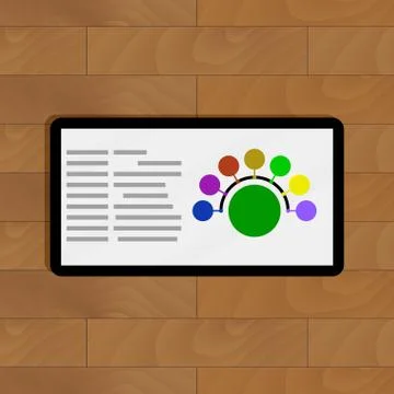 Round color chart on tablets screen Stock Illustration