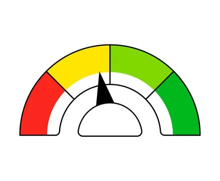 Round color scale indicator with arrow Stock Illustration