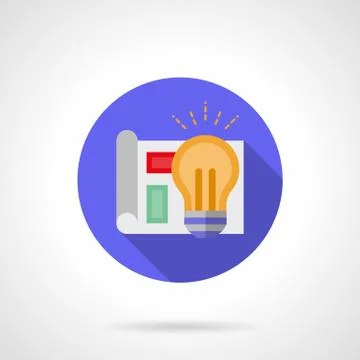 Round color vector icon for idea creating イラスト素材